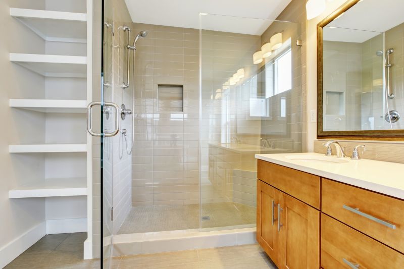 Corner Shower with Sliding Doors